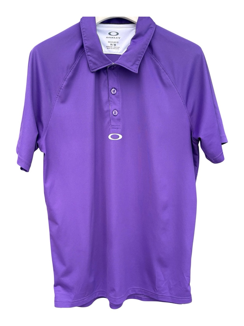 Oakley Men’s Purple Polo Shirt with White Trim - Size Medium
